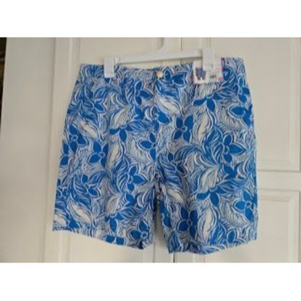 Stella Parker Blue & White Printed Shorts - Womens size 14 - NEW